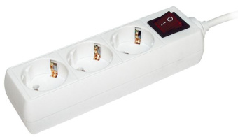 Удлинитель быт. з/к с выкл. 3 места/3 метра 3500Вт 16А/250В (ПВС 3х1мм2) У03К-выкл ИЭК (упак.56/14)