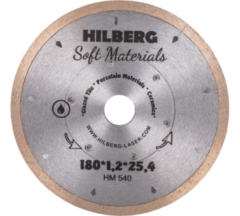 Диск алмазный сплошной 180 мм*25.4 керамогранит Hyper Thin HILBERG