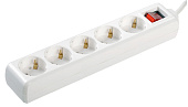 Удлинитель быт. з/к с выкл. 5 мест/3 метра 3500Вт 16А/250В (ПВС 3х1) У05К-выкл. ИЭК (упак.24/6)