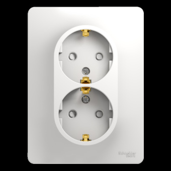 Розетка СП 2-я з/к з/ш белая "GLOSSA" (упак.10) GSL000126