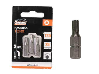 Насадка TORX T30 25 мм GEPARD GP3513-25 3 шт