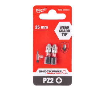 Бита PZ 2*25 мм ударная Milwaukee SHOCKWAVE 2 шт Бита PZ 2*25 мм ударная Milwaukee SHOCKWAVE 2 шт
