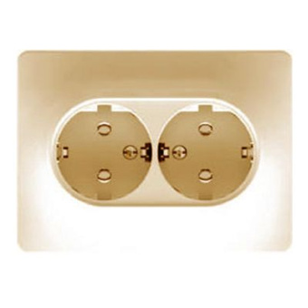 Розетка СП 2-я з/к бежевая "GLOSSA" (упак.10) GSL000224