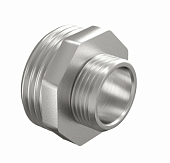 Ниппель переходной   1/2" х 3/8" НР никель LD Pride (100) (бирка)  Ниппель переходной   1/2" х 3/8" НР никель LD Pride (100) (бирка)