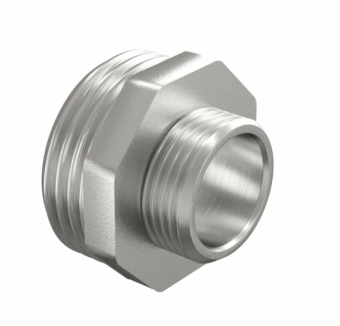 Ниппель переходной   1/2" х 3/8" НР никель LD Pride (100) (бирка) 