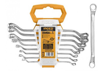 Набор накидных изогнутых гаечных ключей INGCO HKSPA3088 8 шт
