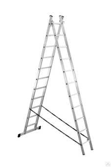 Лестница 2*11 ступеней алюминиевая двухсекционная 3,16/5,39 м Perilla