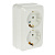 Розетка ОП 2-мест. з/к 7128-W BOLLETO белая  ASD (упак.200/10)