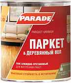 Лак паркетный алкидно-уретановый PARADE L10 Паркет и Деревянный пол полуматовый 0,75л