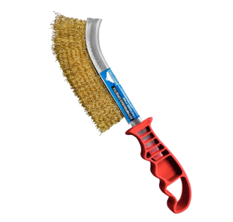 Щетка металлическая латунированная пластиковая ручка VERTEXTOOLS