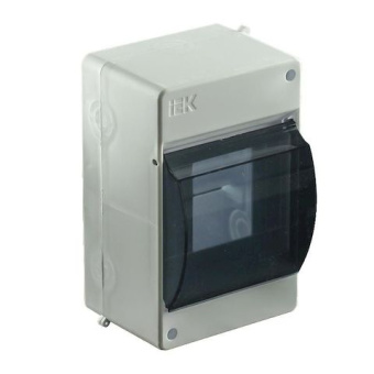 Бокс с прозрачной крышкой  КМПн 2/4 для 4-х авт.выкл.наружн.установки ИЭК (упак.96/12)