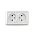 Розетка ОП 2-мест. без з/к без з/ш 16А 220В белая "Олимп" UNIVersal О0102