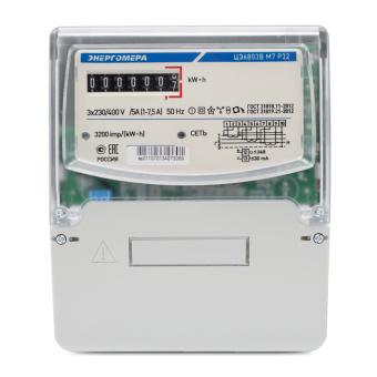 Счетчик ЦЭ6803В  1 230В 5-60А 3ф. D+Щ М7 Р32 (кор. 8 шт.)
