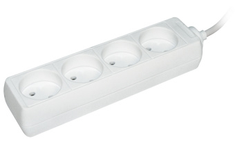 Удлинитель быт. 4 места/5 метра 2000Вт 10А/250В (ПВС 2х0.75) У4 ИЭК (упак.40/1)