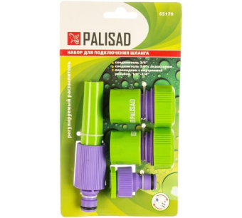 Набор для подключения шланга 3/4" распылитель,3 адаптера65179 PALISAD 65179