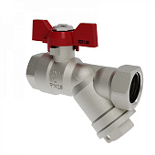 Кран  шаровой с фильтром  1/2" в/в бабочка "Valogin" (30) 