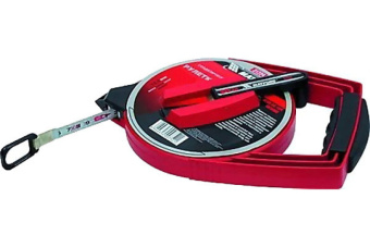 Рулетка геодезическая 50 м*12,5 мм металлическая лента закрытый корпус MATRIX MASTER