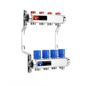 Блок коллекторный с настроечными клапанами 1 "хЗ/4"х 4  (без концевиков)  (Varmega)