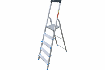 Стремянка 5 ступеней, алюминиевая с органайзером LadderBel 1,05м