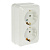 Розетка ОП 2-мест. з/к з/ш 7128x-W BOLLETO белая  ASD (упак.200/10)