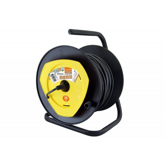 Удлинитель на катушке силовой народный с 1 выносной роз. ПВС 2200 Вт с/з, 30м