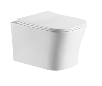 Унитаз подвесной  "ZM" белый прямой выпуск 2615Е безободковый, сиденье микролифт (чаша квадрат)