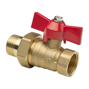 Кран шаровой    1/2" в/н баб. (американка) прямой "Aqualink" (10/100)