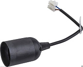 Ппл27-04-К52 Патрон подвесной с шнуром, пластик, Е27, черный (200 шт) IEK (упак.200/50)