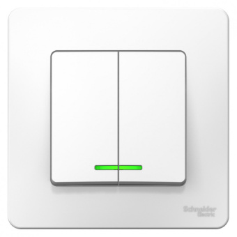 Выключатель СП 2-кл. с подсветкой, 10А, 250B, белый BLANCA (упак.10)