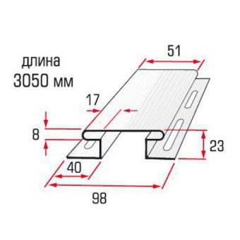 Планка соединительная фисташковая Т-18 3050мм Канада Плюс ХХ