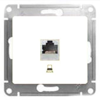 Механизм Розетки компь. RJ45 кат.5е, СП 1-мест. белый "GLOSSA" (упак.10) GSL000181K кор.160шт