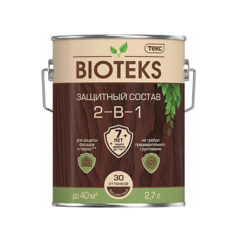Защитный Состав 2-в-1 ТЕКС BIOTEKS Мореный дуб 2,7 л