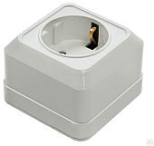 Розетка ОП 1-мест. з/к 7028-W BOLLETO белая ASD (упак.200/10)