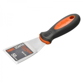 Шпатель-скребок 50 мм жесткое лезвие нерж 1,2 мм Tulips IM18-205