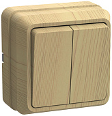 ВС20-2-0-ОС Выключатель 2кл 10А откр.уст. ОКТАВА (сосна) (упак.432/36)