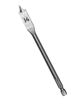 Сверло перовое по дереву 14*152 мм 6 гранный хвостовик VERTEXTOOLS
