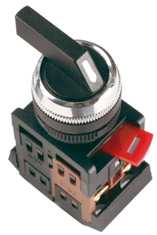 Переключатель АLСLR-22 черный 3 пол. I-O-II 1з+1р ИЭК (упак.200/10)