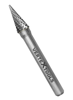 Борфреза по металлу VERTEXTOOLS твердосплавная, коническая, тип M, 8 мм