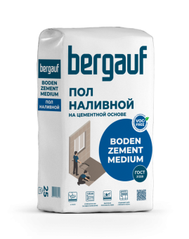Наливной пол Bergauf Boden Zement Medium, 25 кг