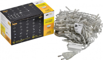 Гирлянда занавес 1,5х1,5 160W IP20 прозрачный 230В тр IEK