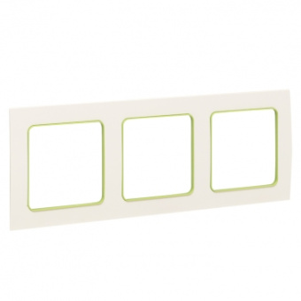 Стокгольм Рамка 3-местная белая с линией цвета зеленый EKF PROxima