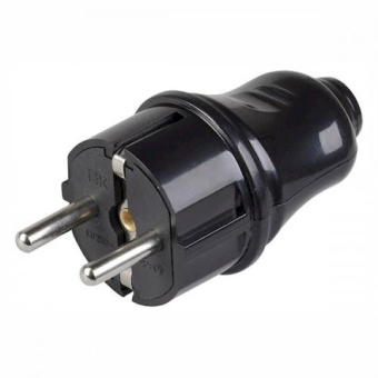 Вилка прямая з/к разборная 16А черная ВПп10-02-Ст (упак.600/50)