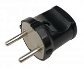 Вилка прямая 10А черная 4242 IN HOME (упак.500/50)