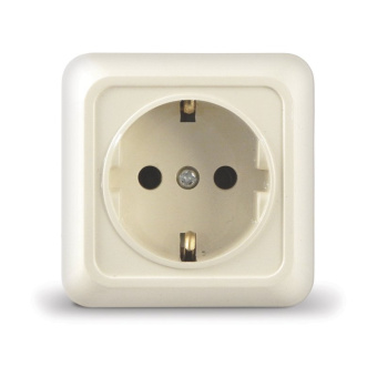 Розетка ОП 1-мест. з/к 16А 220В бежевая "Олимп" UNIVersal