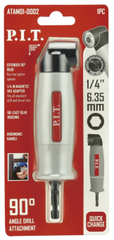 Адаптер угловой PIT с патроном 50x15x10, 90°, магнитный, хвостовик HEX 1/4"