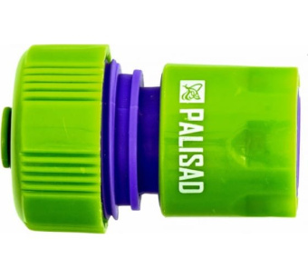 Соединитель пластмас быстросъем  для шланга 3/4 аквастоп PALISAD 66165