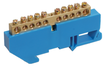 Шина N "ноль" на DIN-изол ШНИ-6х9-14-Д-С ИЭК (упак.400/20)