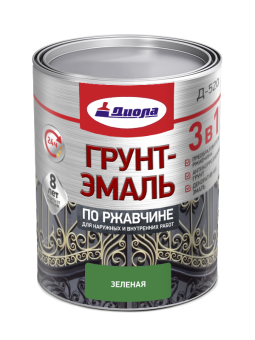 Грунт-эмаль 3 в 1 по ржавчине Диола-520 зелёный 0,8 кг