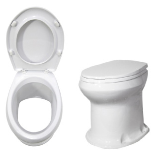 Унитаз-компакт  "ОК" белый Дачный сиденье с крышкой, возможность подключения воды