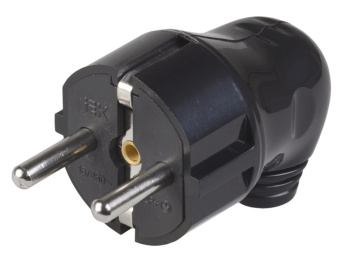 Вилка угловая з/к разборная 16А черная ВПу11-02-Ст (упак.600/50)